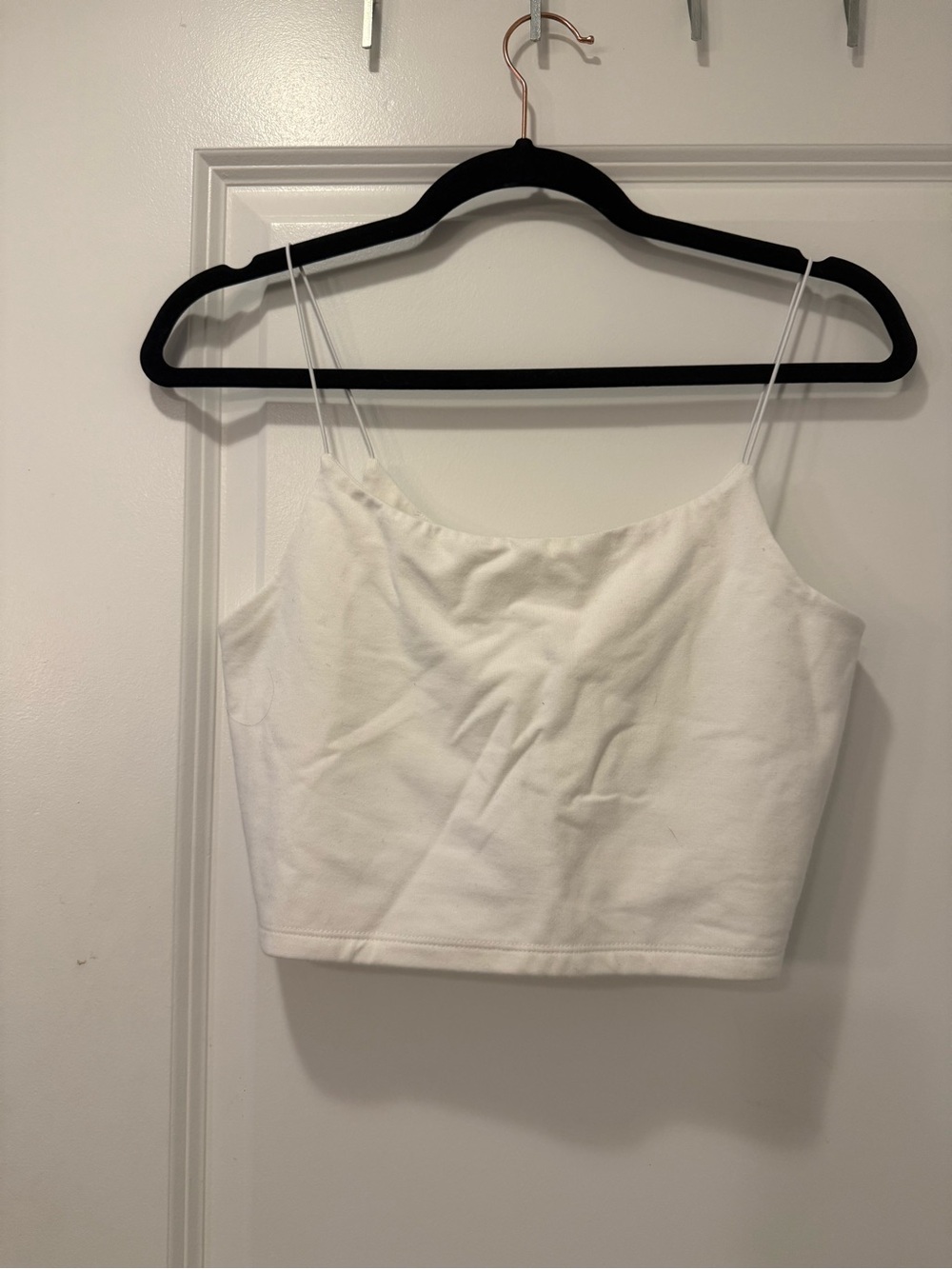 Victoria's Secret White Cropped Spaghetti-Strap Cami
